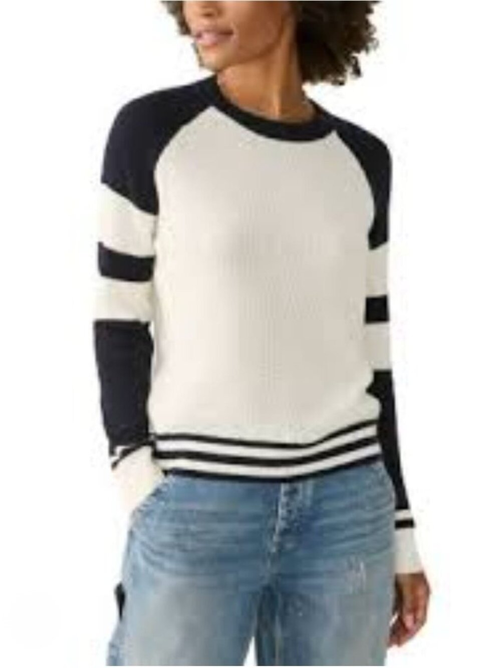 Faherty Throwback Waffle Knit Crewneck Sweater Size XS